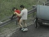 Blowjob and fucking on the highway roadside