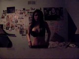 Hot brunette bitch dancing on webcam