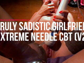 I'm an actual sadist, pain gets me off. I get fucked-up on poppers and cum extremely hard from torturing his balls with needles. Get the full vid and more real extreme CBT at my site, euroslut.club!