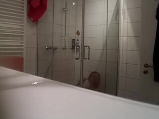 Spying on my super sexy stepmom (only 34 while my dad is almost 60!), taking a shower. After her fall from her mountain bike, she temporarily walks on crutches, but that doesn't make her less sexy.