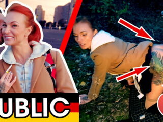 Andy Star got himself a date with horny redhead Kessie Shy from dates66.com. Behind a billboard he jams his cock down Kessie’s throat before fucking her tight cunt from behind! Dates66.com