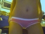 Cute girl takes her panties off