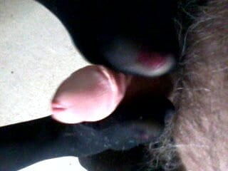 she wears black opaque tights i wear black pattern tights. some pussy play then she gives me hot footjob then i cum all over her nylon covered pussy then keep her tights afterwards