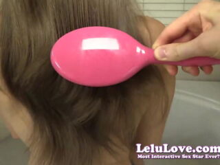 In this custom video, I start out brushing my hair and asking you to help then I feel you start running your fingers through it then I feel something else.