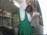 japanese girl makes food while she gets a orgasm