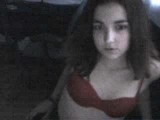 Brunette bitch shows her tiny tits